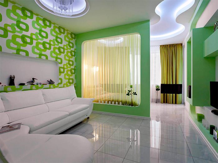 Дизайн гостиной-спальни 18-20 кв м — приемы зонирования пространства
