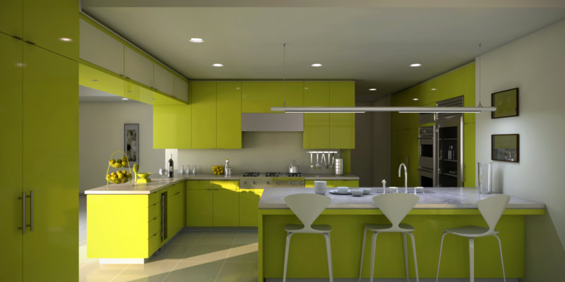 Салатовая кухня — фото лучших идей дизайна кухни салатового цвета