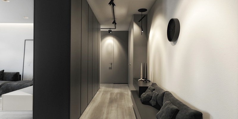 Intérieur d'un petit appartement de style minimaliste